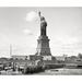 Ebern Designs Statue of Liberty, Historic New York - Wrapped Canvas Photograph Print Metal in Black/White | 30 H x 40 W x 1.5 D in | Wayfair