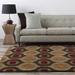 Brown/Red 117 x 0.39 in Area Rug - Wade Logan® Anly Geometric Hand-Tufted Dark Brown/Brown/Tan/Burgundy Area Rug | 117 W x 0.39 D in | Wayfair