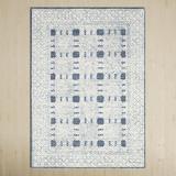 Navy;cream;ice Blue;ice Blue Rectangle 8' x 10' Area Rug - Birch Lane™ Matthew Ikat Hand Tufted Navy/Cream/Ice Blue Area Rug 96.0 x 0.51 in blue/white | Wayfair