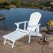 Beachcrest Home™ Clariandra Raina Wood Adirondack Chair w/ Ottoman Wood in White | 29.53 H x 67.32 W x 29.53 D in | Wayfair