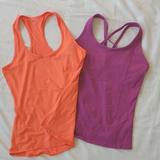 Athleta Tops | Athleta Workout Tops 2-4-1 Size Small | Color: Orange/Purple | Size: S