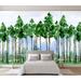 GK Wall Design Cartoon Poplar Landscape Wall Mural Vinyl in Green/White | 187" W x 106" L | Wayfair GKWP000292W187H106_V