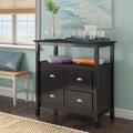 Winston Porter Mineville Two Doors 36" Wide Server Wood in Black/Brown | 36 H x 36 W x 18 D in | Wayfair B597703C581B4CDC8F0381CBAD545419