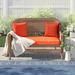 Bay Isle Home™ Armbruster 51" Wide Wicker Loveseat w/ Cushions Wicker/Rattan in Red | 36 H x 51 W x 28 D in | Outdoor Furniture | Wayfair