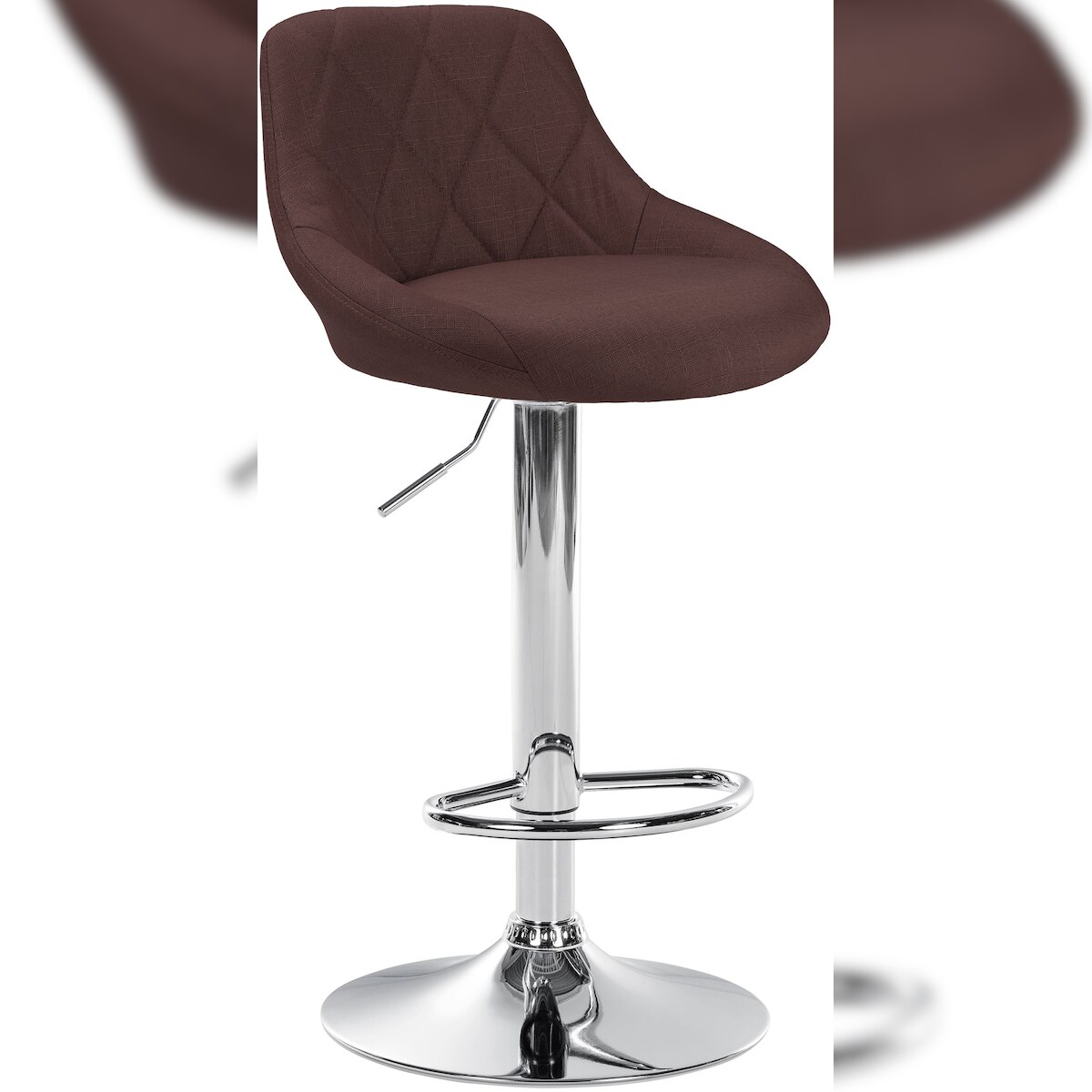 CLP Barhocker Lazio Stoff braun/chrom Image