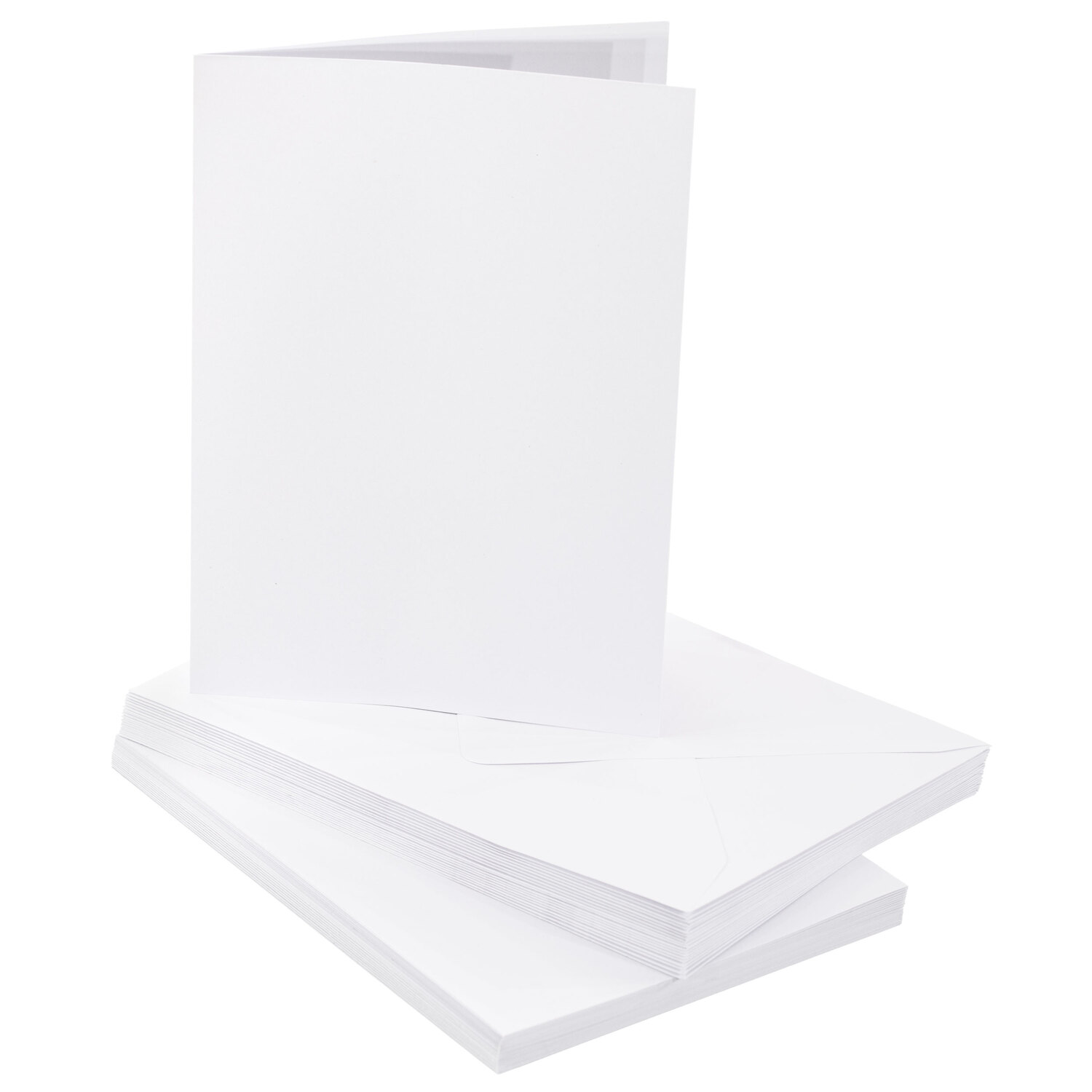 Cartes doubles et enveloppes, blanc, A5, 20 pièces de chaque