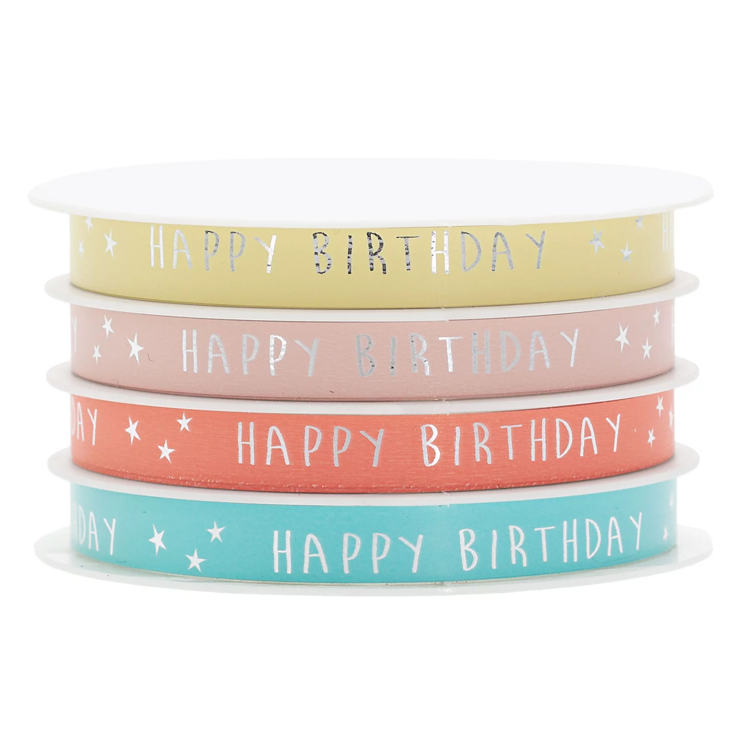 Set de rubans ""happy birthday"", 10 mm, 4x 5m