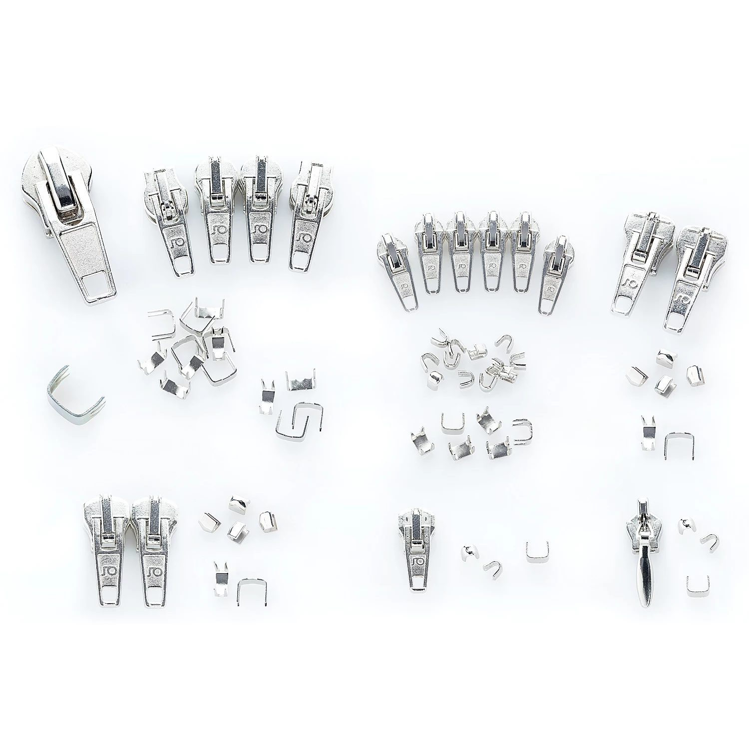 buttinette Kit de réparation et de remplacement pour fermetures éclairs, 68 pièces