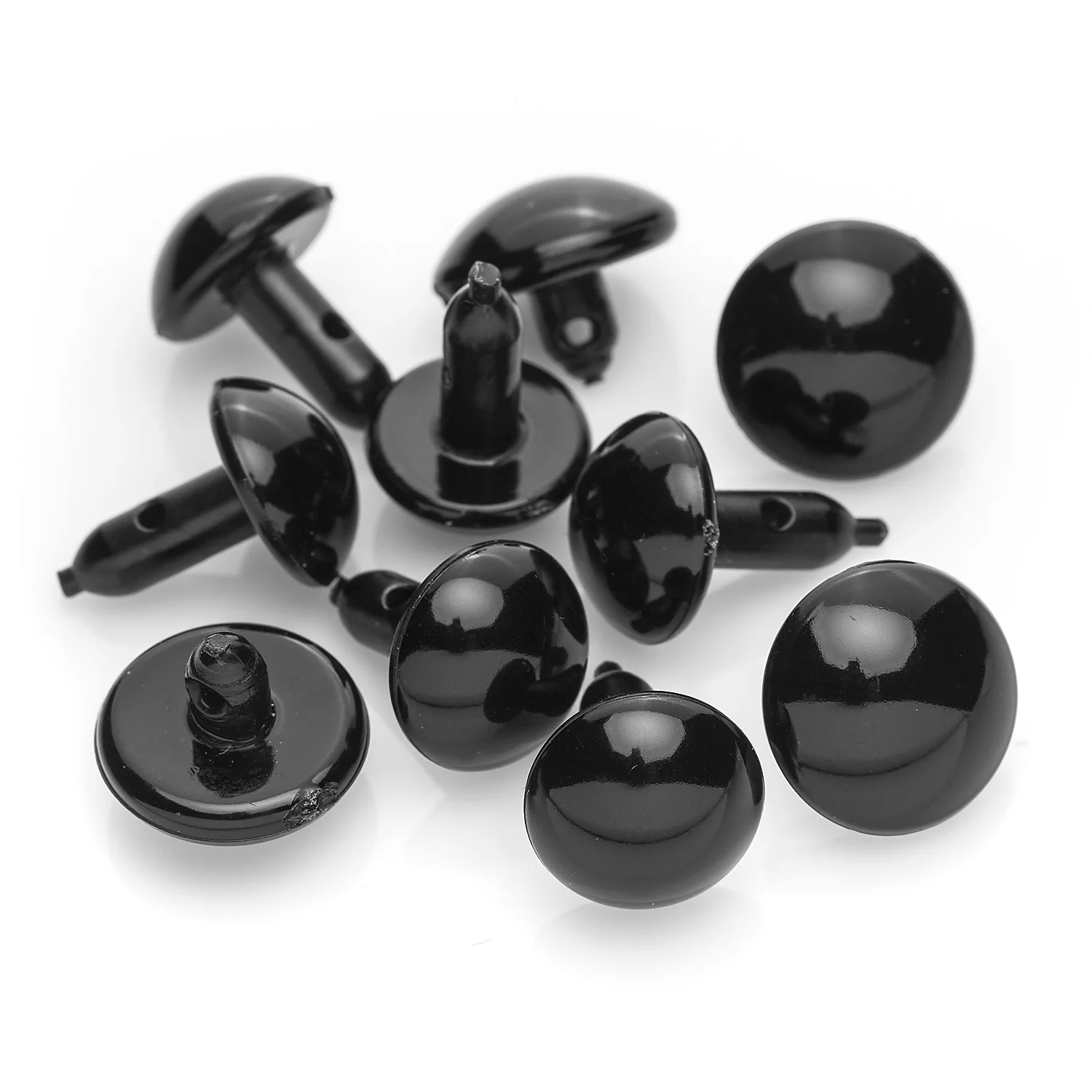 Yeux en plastique pour peluches, 14 + 16 mm, 10 pièces
