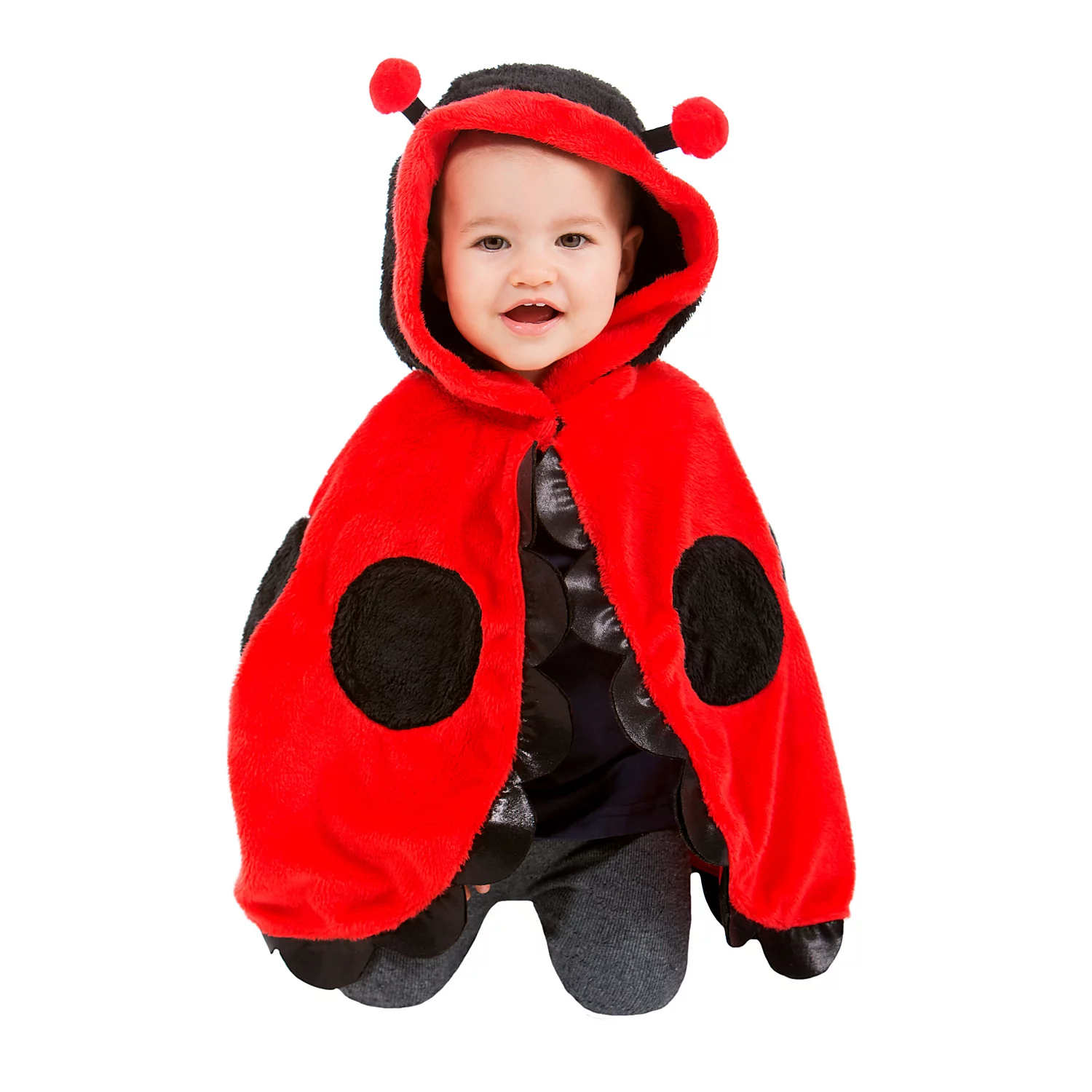 buttinette Cape "coccinelle" pour petits enfants, rouge/noir