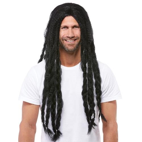 Perruque cheveux longs ""rasta"", noir