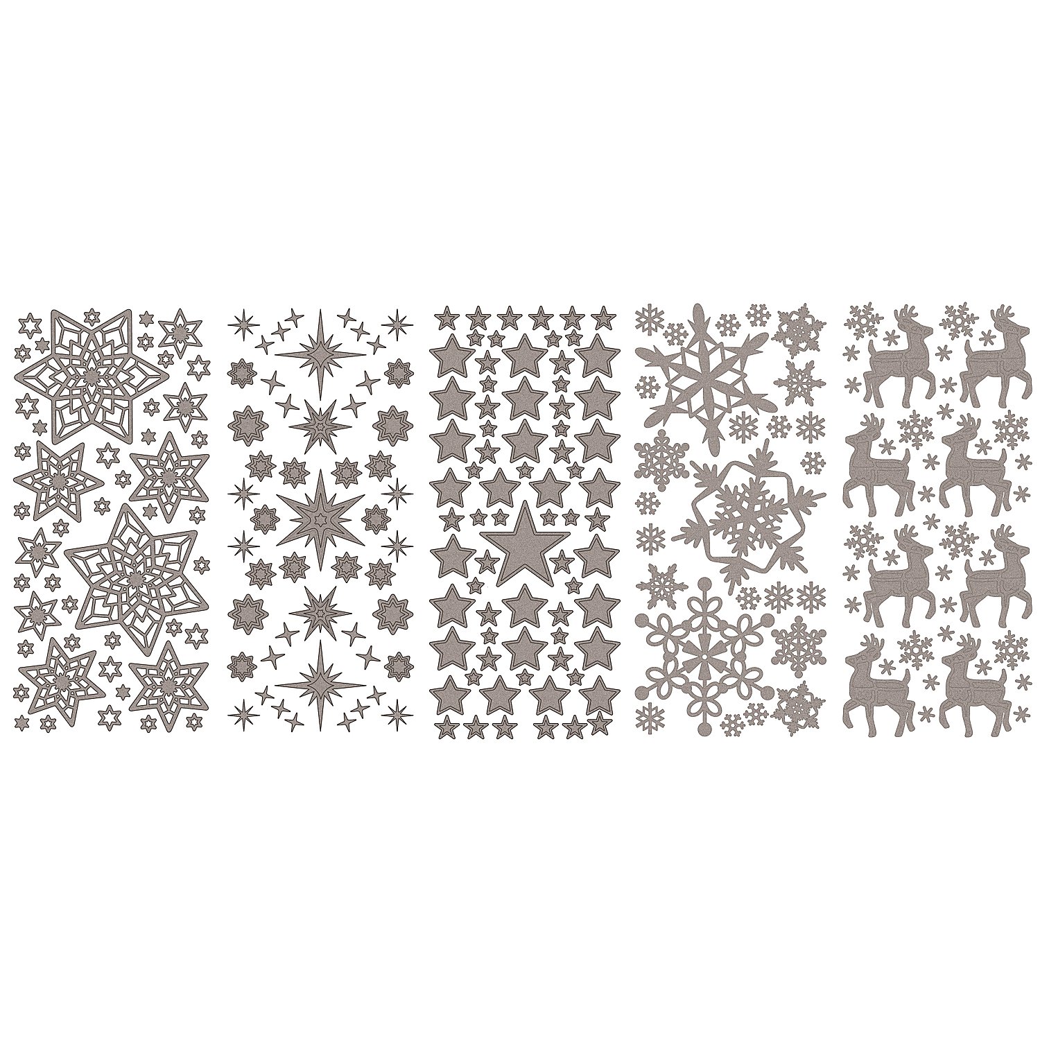 Stickers "Noël I", argenté, 23 x 10 cm, 5 feuilles