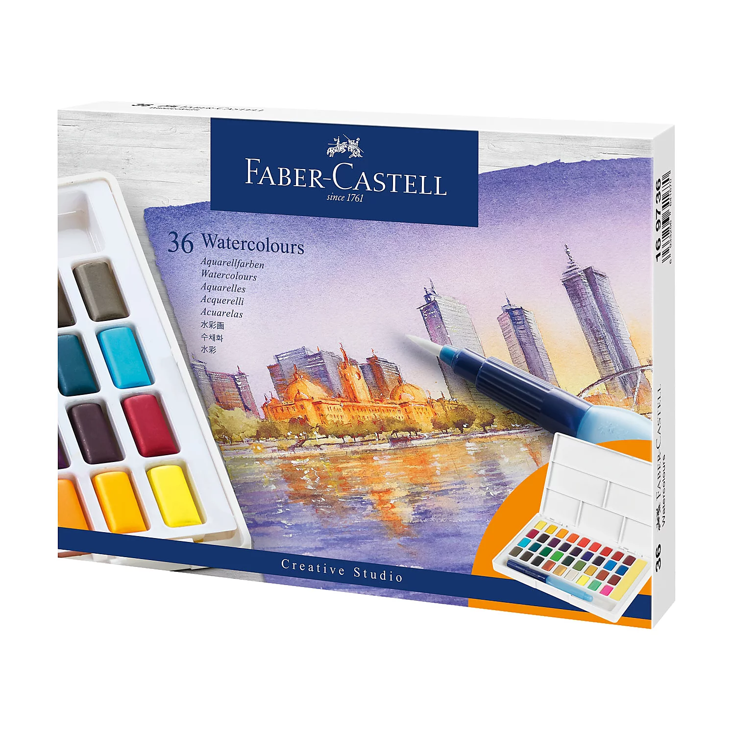 Faber-Castell Peinture aquarelle, 36 couleurs