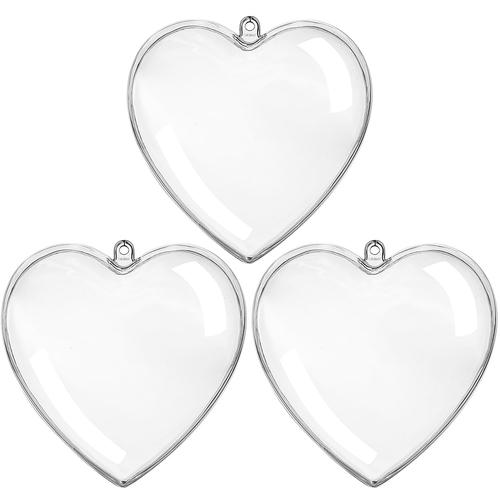 Cœurs en plastique, 10 cm, 3 pièces