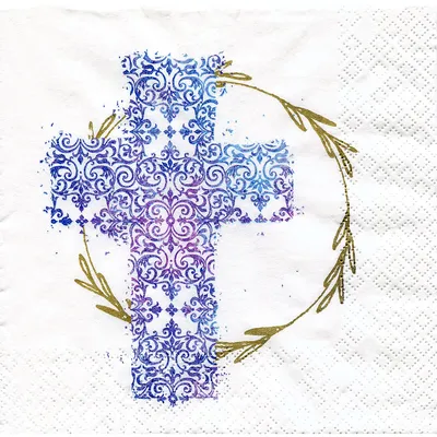 Papierservietten blaues Kreuz, 33 x 33 cm, 20 Stück