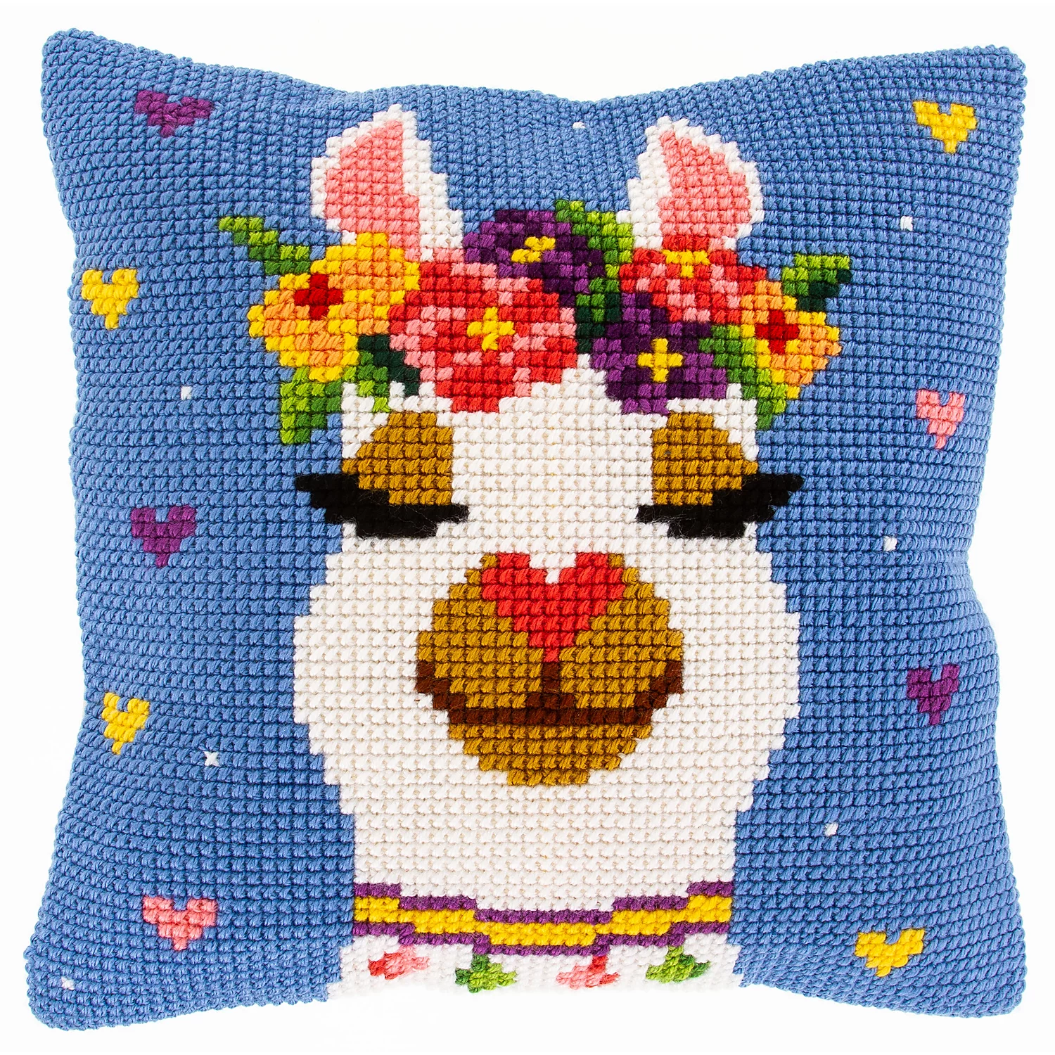 Kreuzstichkissen Lama