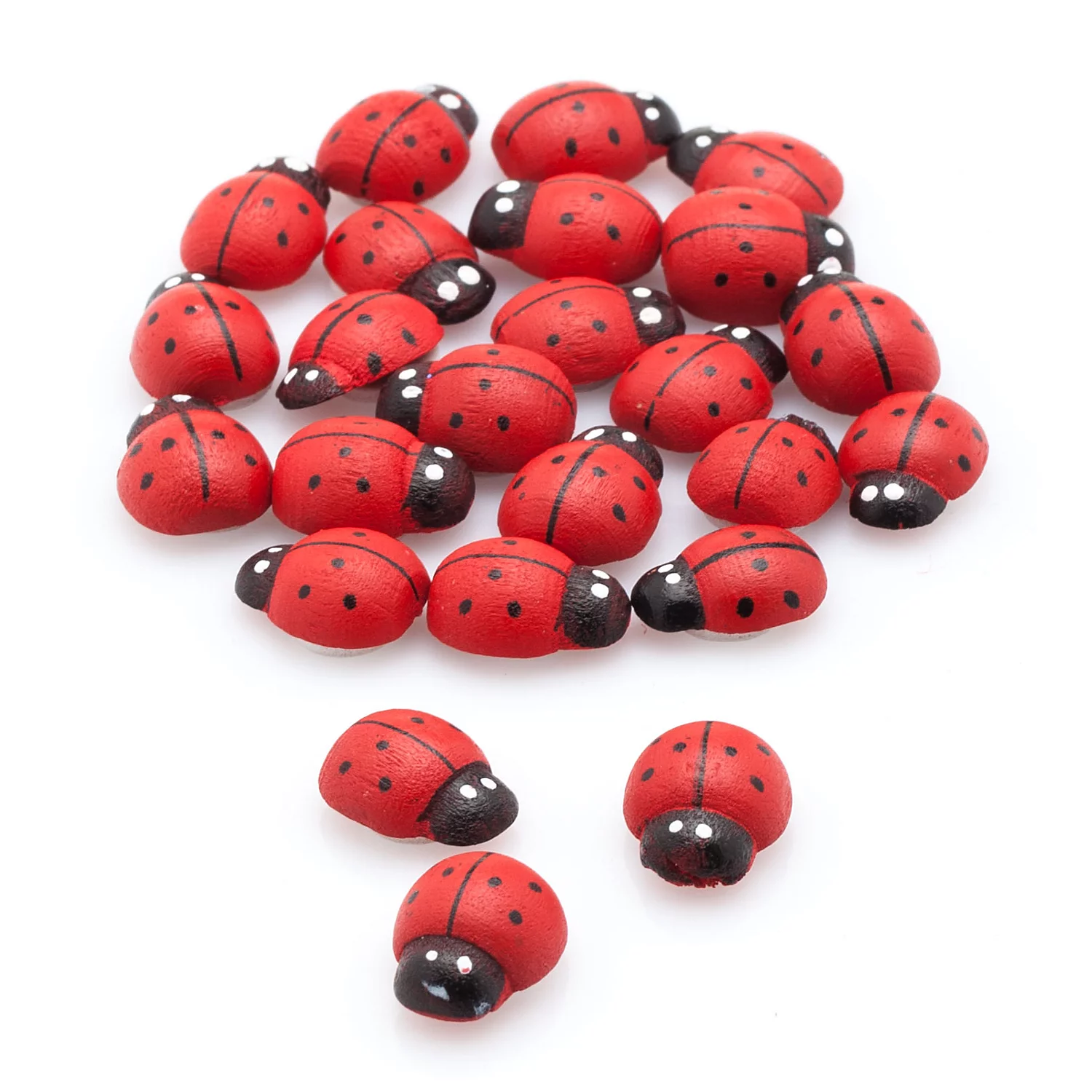 Streuteile Marienkäfer, rot, 1,5 cm, 24 Stück