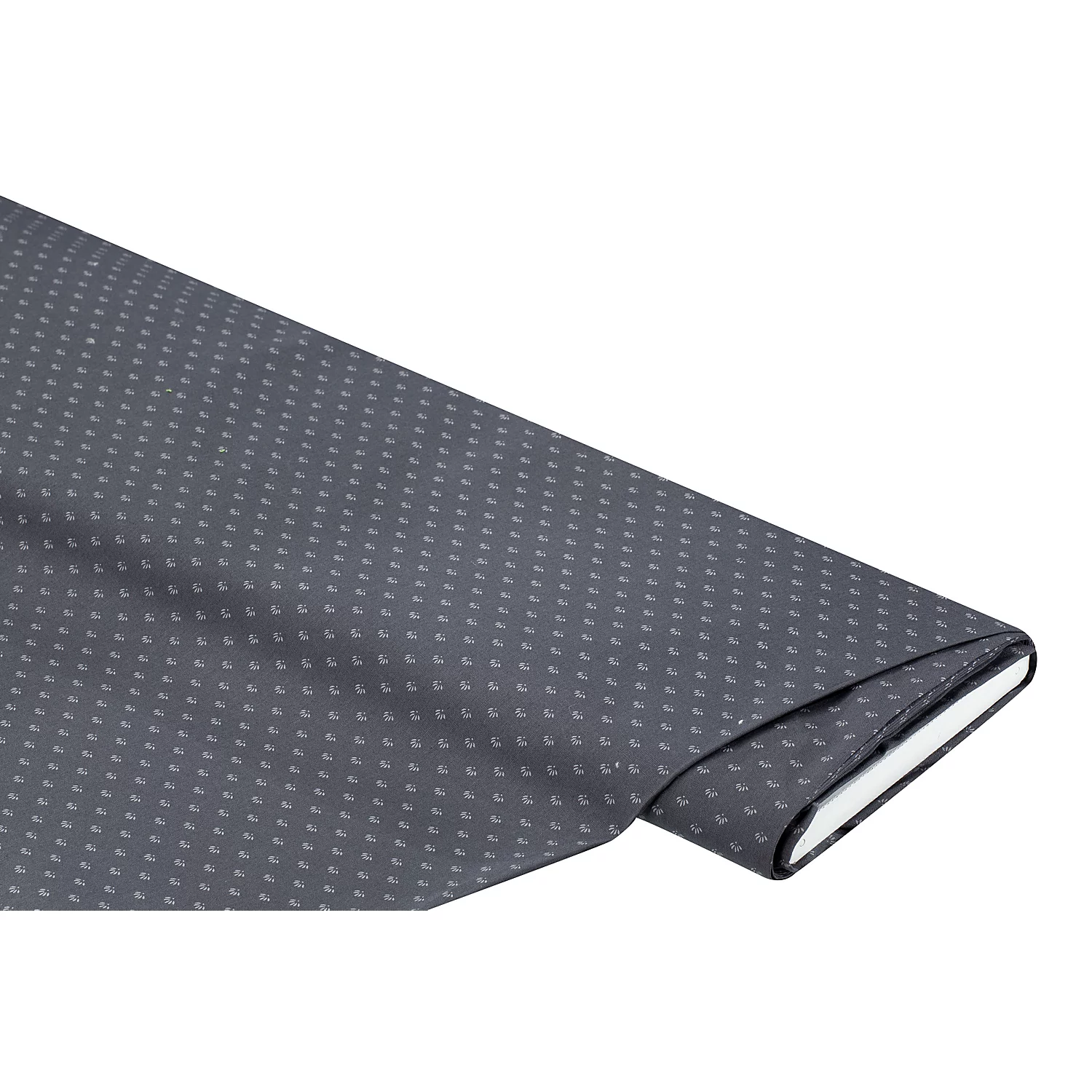 Baumwoll-Trachtenstoff Mini-Blüten, grau Image