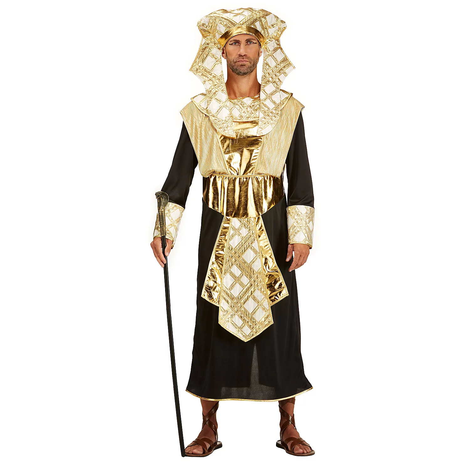 Pharao-Kostüm Amenophis für Herren, gold/schwarz