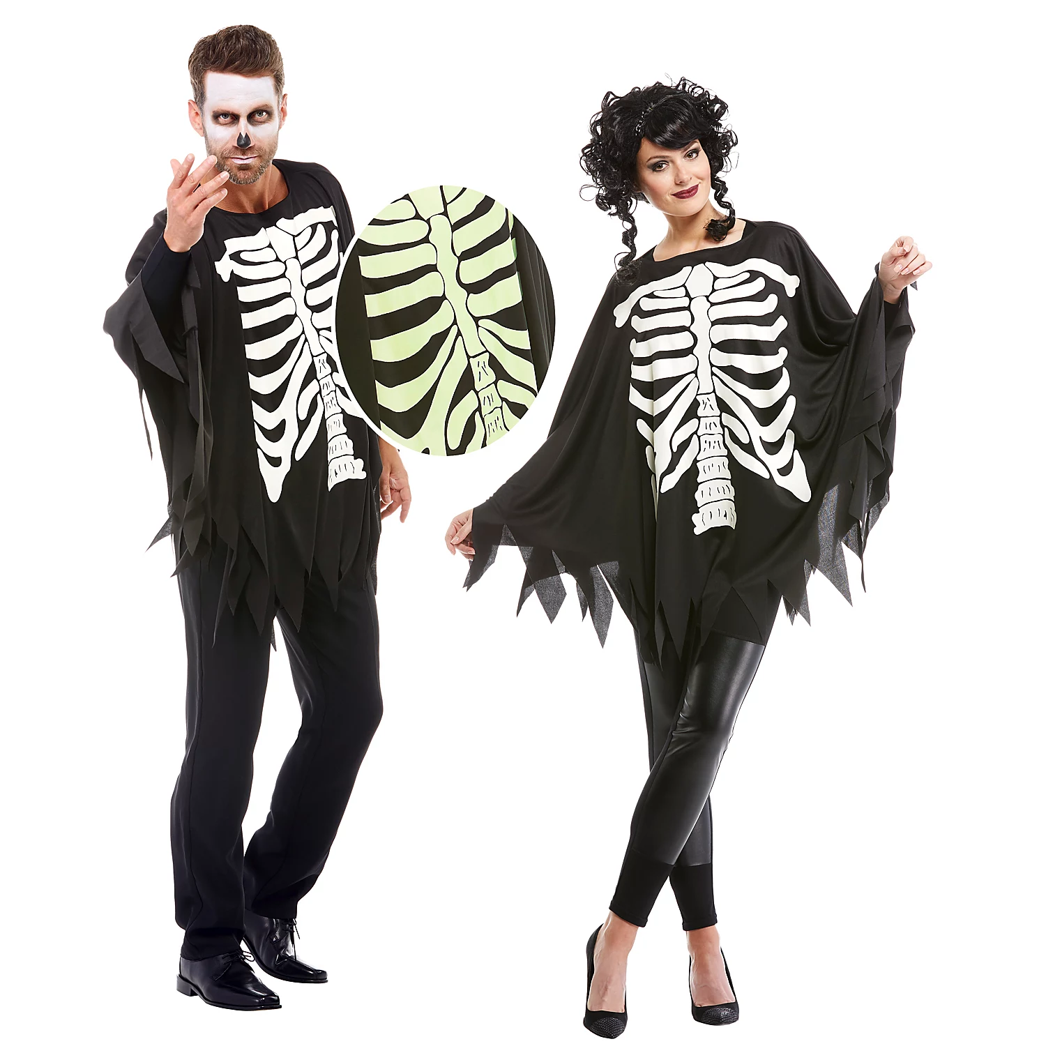 Skelett-Poncho Glow in the Dark, unisex Image