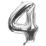 Folienballon 4, silber, 86 cm