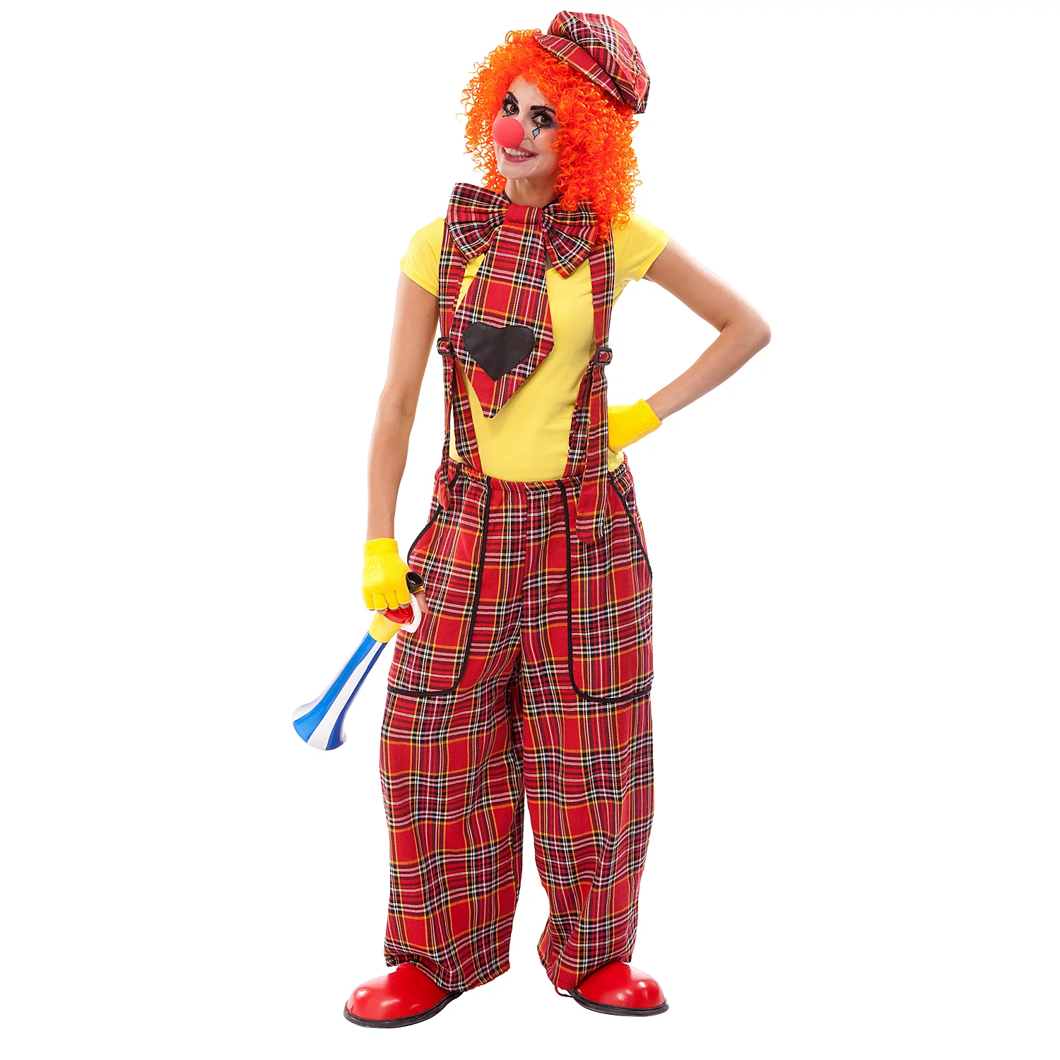 Déguisement "clown" homme/femme, rouge/coloré
