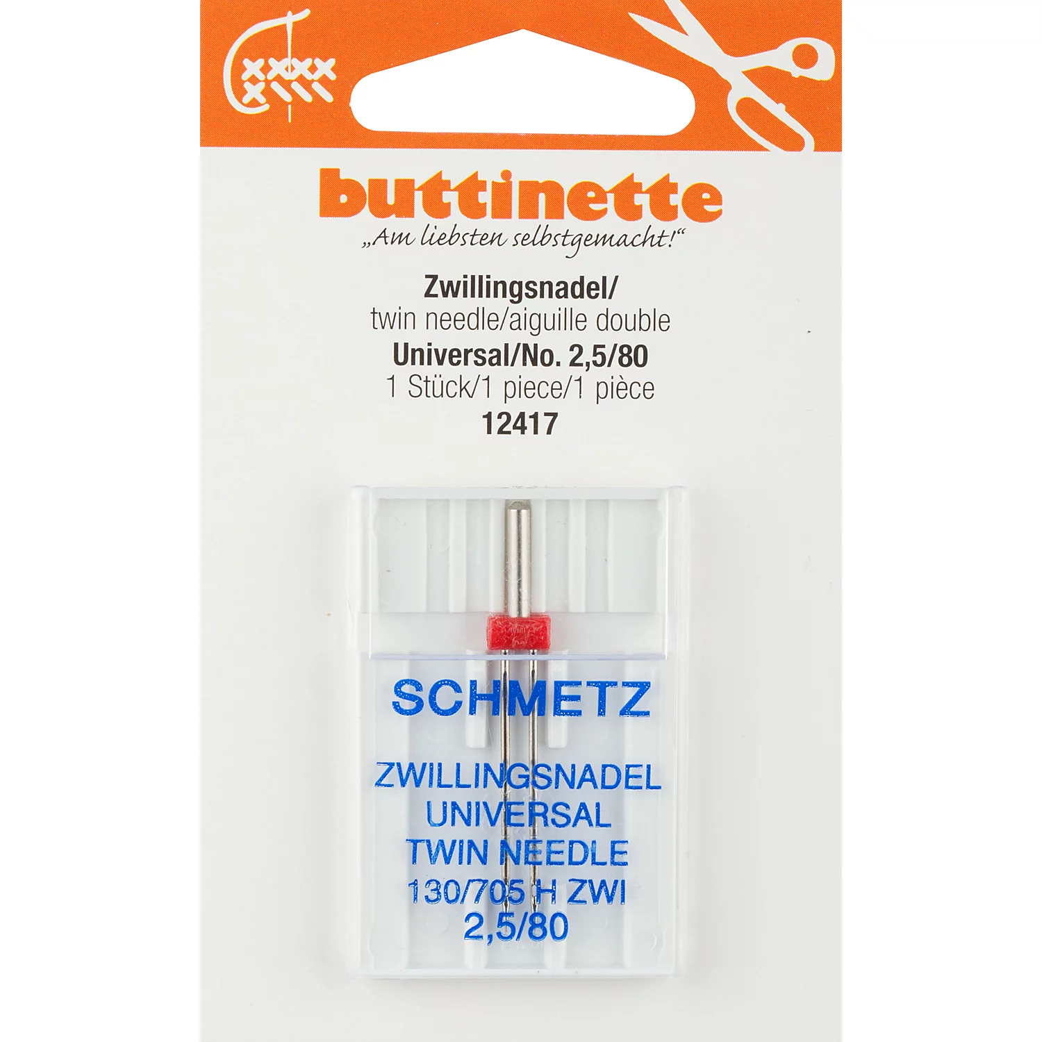buttinette Aiguille double "universel", épaisseur : 80