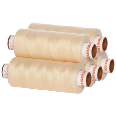 buttinette Universal-Nähgarn, Stärke: 100, 5er-Pack, sekt