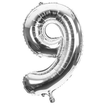 Folienballon 9, silber, 86 cm Image
