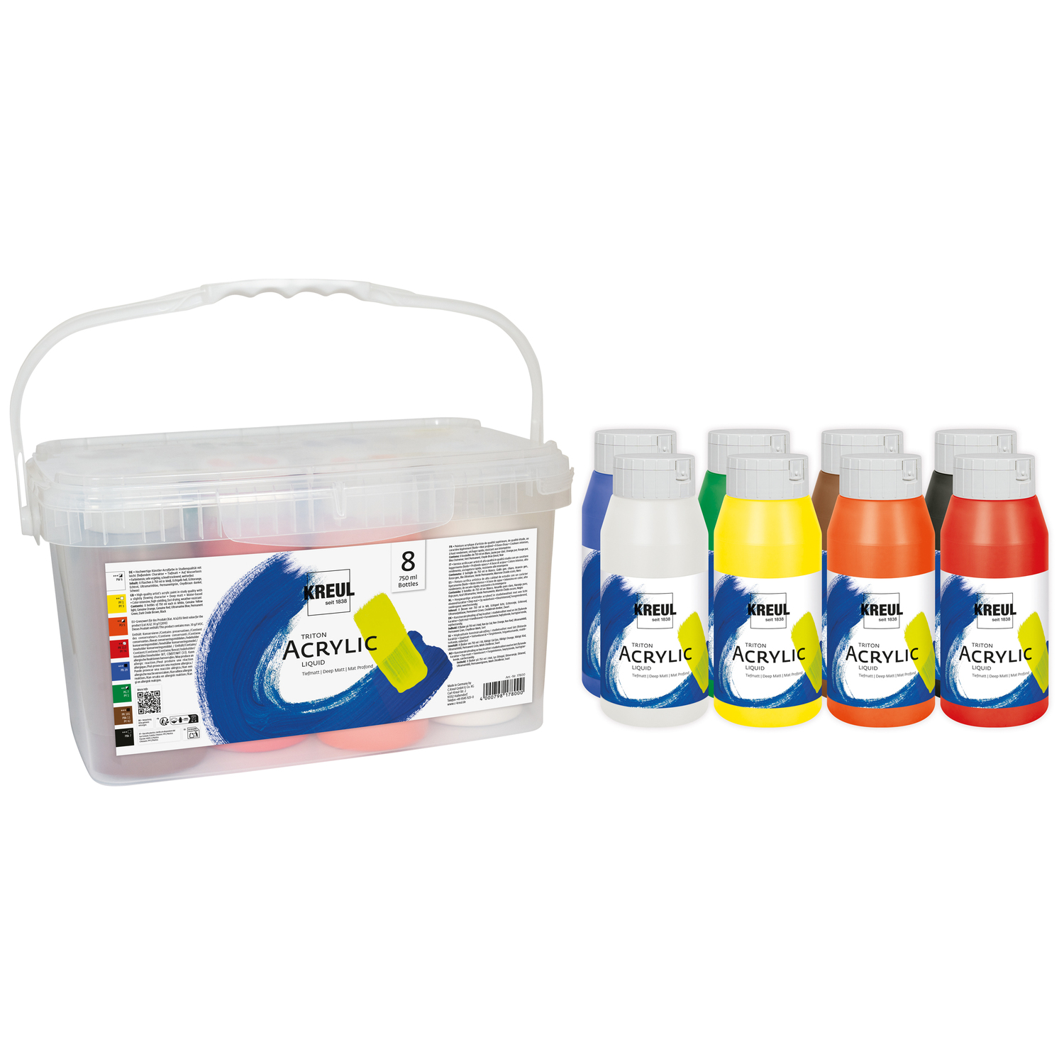 Kreul Triton Acrylfarben, 8x 750 ml