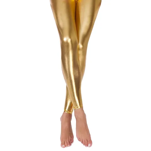 Lack-Leggings, gold