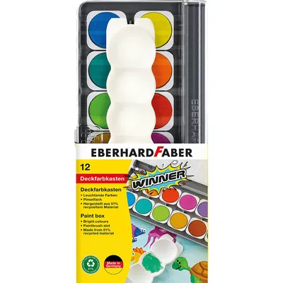 Deckfarbkasten, 12 Farben