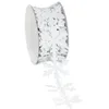 Filzband Schneeflocke, weiß, 40 mm, 3 m