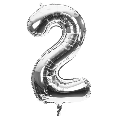 Folienballon 2, silber, 86 cm Image