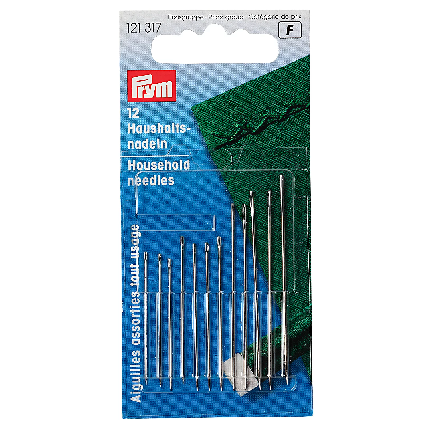 Prym Haushaltsnadeln, Stärke: 0,60–0,90 mm, Länge: 34–54 mm, Inhalt: 12 Stück Image