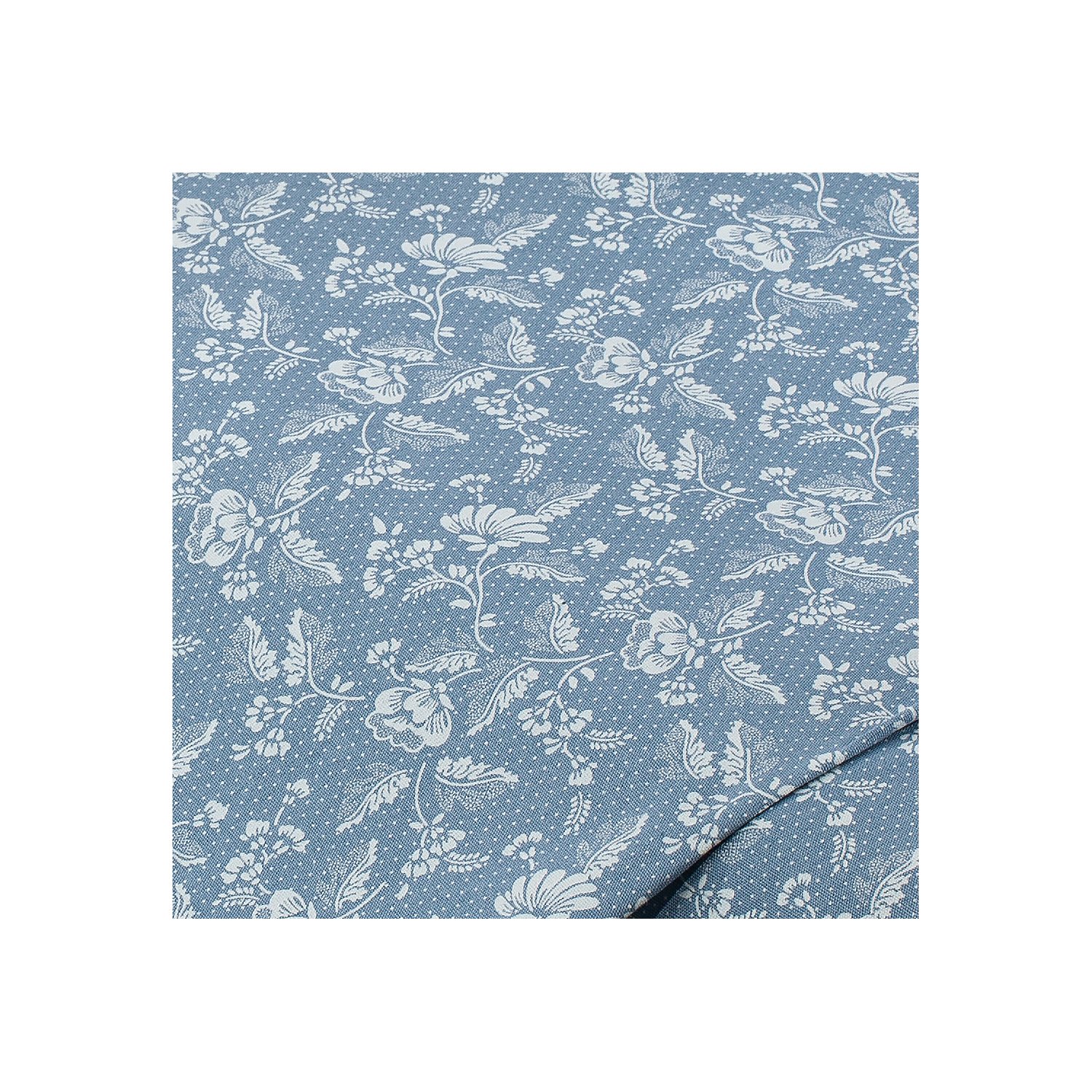 Baumwoll-Trachtenstoff Blumen, himmelblau Image