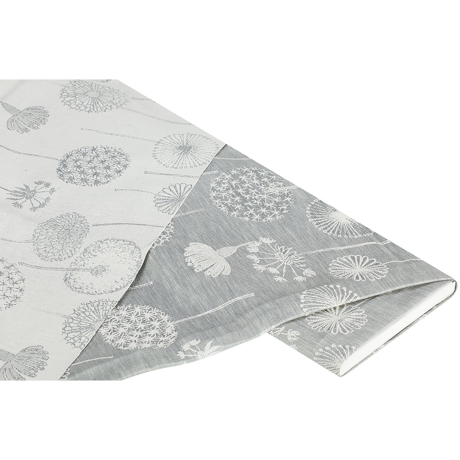 Halbleinen-Jacquard Pusteblumen, silber