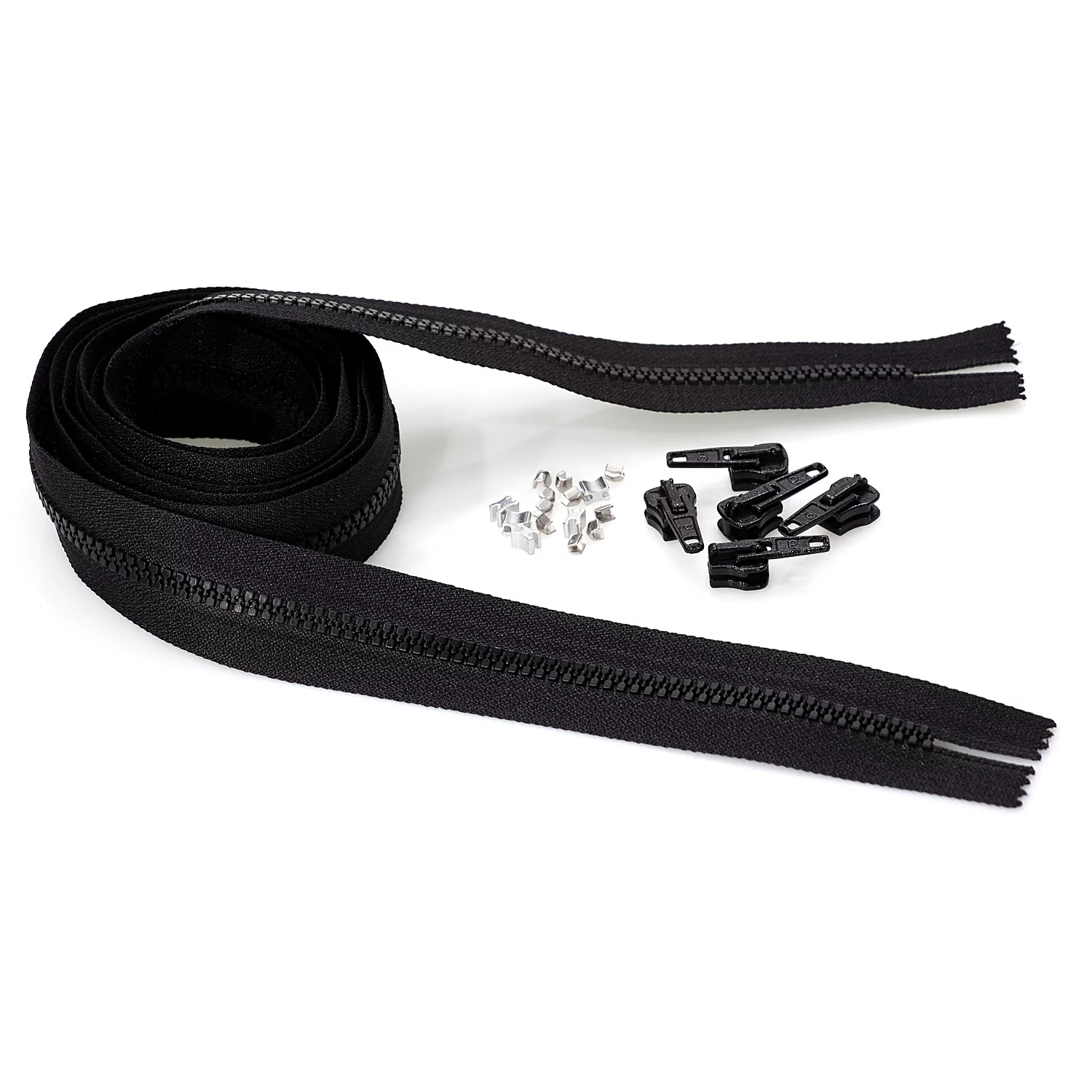 buttinette Endlosreißverschluss im Set, Krampe: 5,8 mm, 2 m, schwarz Image