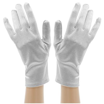 Satin-Handschuhe, silber, 23 cm Image