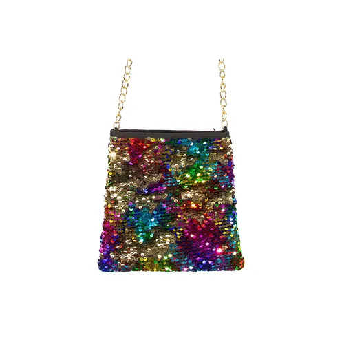 Tasche Pailletten, bunt/gold