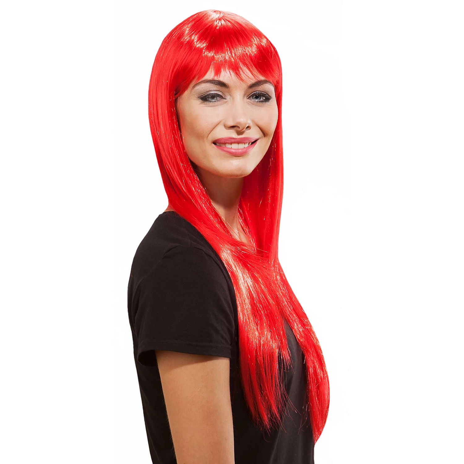 Langhaarperücke mit Pony, rot Image