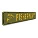 Lizton Sign Shop, Inc Fisherman Street Aluminum Sign Aluminum in Black/Gray/Green | 4 H x 18 W x 0.04 D in | Wayfair JW0081-A418