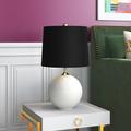 Latitude Run® 24" White/Gold Table Lamp Glass/Metal/Fabric in Black/Brown/White | 24 H x 13.5 W x 13.5 D in | Wayfair