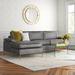 Gray Sectional - Etta Avenue™ Fluery 101" Wide Velvet Reversible Sofa & Chaise Velvet | 33 H x 101 W x 51.6 D in | Wayfair