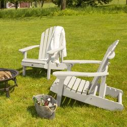 Sol 72 Outdoor™ Anette Plastic/Resin Folding Adirondack Chair Plastic/Resin in Black | 34 H x 29.4 W x 36 D in | Wayfair