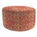 Bungalow Rose 24" Round Outdoor Pouf Ottoman w/ Welt in Brown/Red | 13.5 H x 24 W x 24 D in | Wayfair 06FCB2DB08334D99BBB1ECC94A8683B8