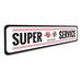 Lizton Sign Shop, Inc Chevy Corvette Super Service Aluminum Sign Metal in Black/Red/White | 4 H x 18 W x 0.04 D in | Wayfair 4911-A418