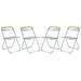 Lawrence Acrylic Folding Chair With Metal Frame, Set of 4 - LeisureMod LF19A4