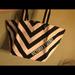 Pink Victoria's Secret Bags | Large Vc Canvas Tote | Color: Black/Pink | Size: Os