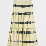 Anthropologie Skirts | Anthropologie Nadka Tiered Midi Skirt Size Xl | Color: Black/Yellow | Size: Xl